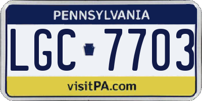 PA license plate LGC7703