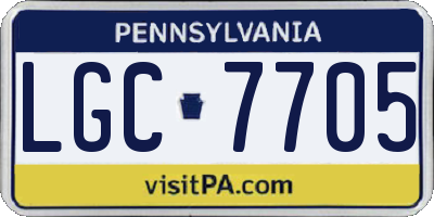 PA license plate LGC7705