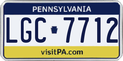 PA license plate LGC7712