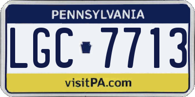 PA license plate LGC7713