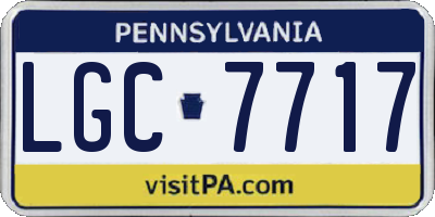 PA license plate LGC7717