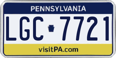 PA license plate LGC7721