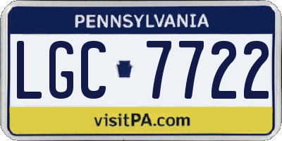 PA license plate LGC7722