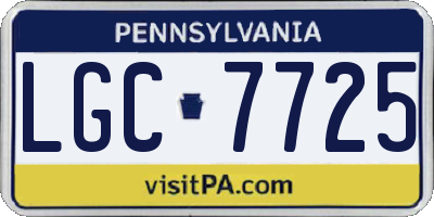 PA license plate LGC7725