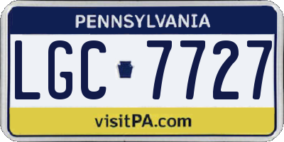PA license plate LGC7727