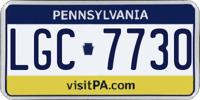 PA license plate LGC7730