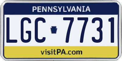 PA license plate LGC7731