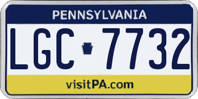 PA license plate LGC7732
