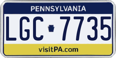 PA license plate LGC7735