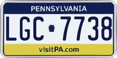 PA license plate LGC7738