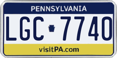 PA license plate LGC7740