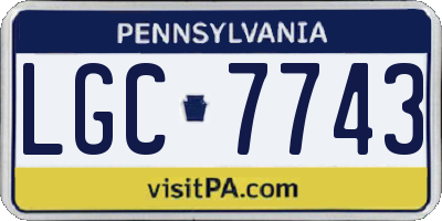 PA license plate LGC7743
