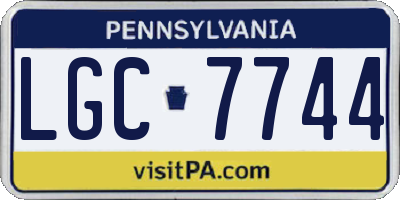 PA license plate LGC7744