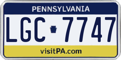 PA license plate LGC7747