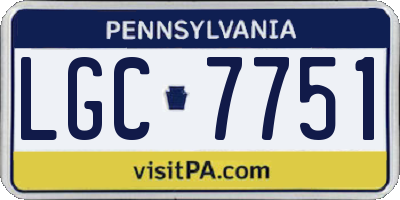 PA license plate LGC7751