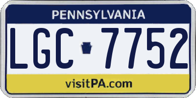 PA license plate LGC7752