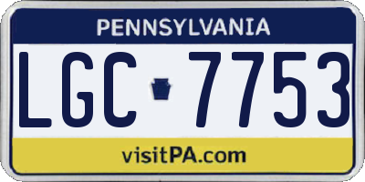 PA license plate LGC7753