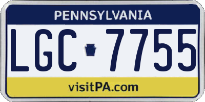 PA license plate LGC7755