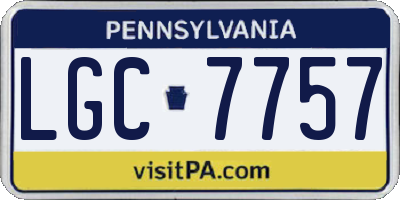 PA license plate LGC7757