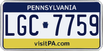 PA license plate LGC7759