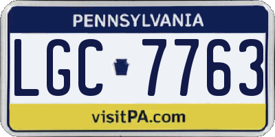 PA license plate LGC7763