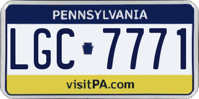 PA license plate LGC7771