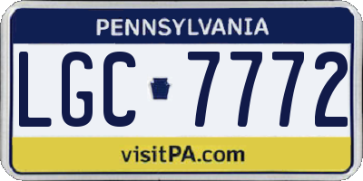 PA license plate LGC7772