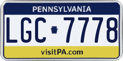 PA license plate LGC7778