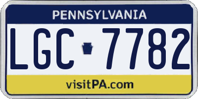 PA license plate LGC7782