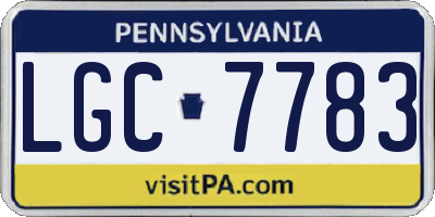 PA license plate LGC7783