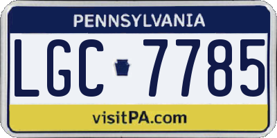 PA license plate LGC7785