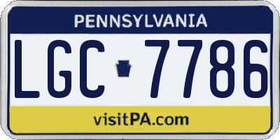 PA license plate LGC7786