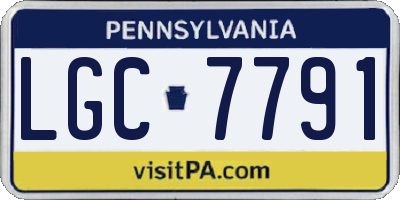 PA license plate LGC7791