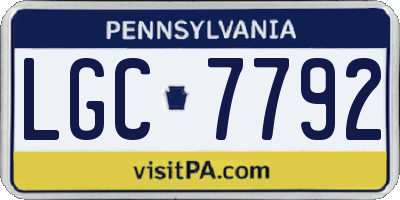 PA license plate LGC7792