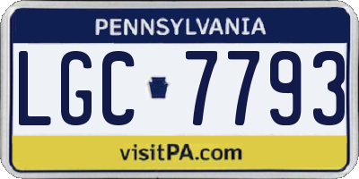PA license plate LGC7793