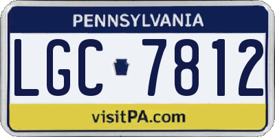 PA license plate LGC7812