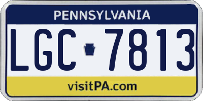 PA license plate LGC7813
