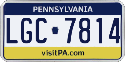 PA license plate LGC7814