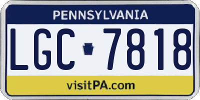 PA license plate LGC7818