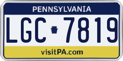 PA license plate LGC7819