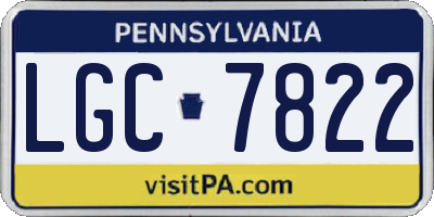 PA license plate LGC7822
