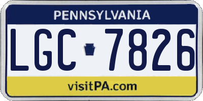 PA license plate LGC7826