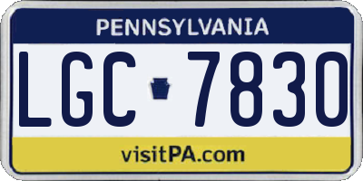PA license plate LGC7830
