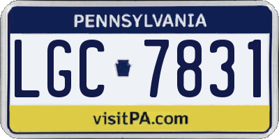 PA license plate LGC7831