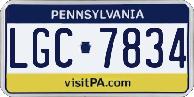 PA license plate LGC7834