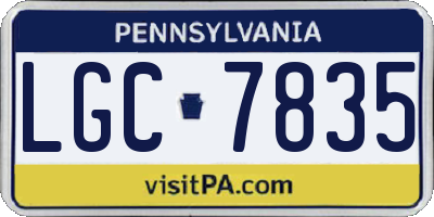 PA license plate LGC7835