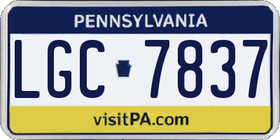 PA license plate LGC7837