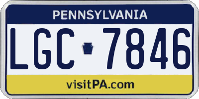 PA license plate LGC7846