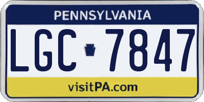 PA license plate LGC7847