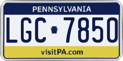 PA license plate LGC7850